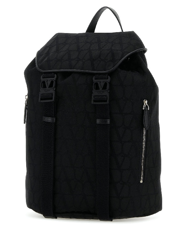 V Logo Buckle Backpack