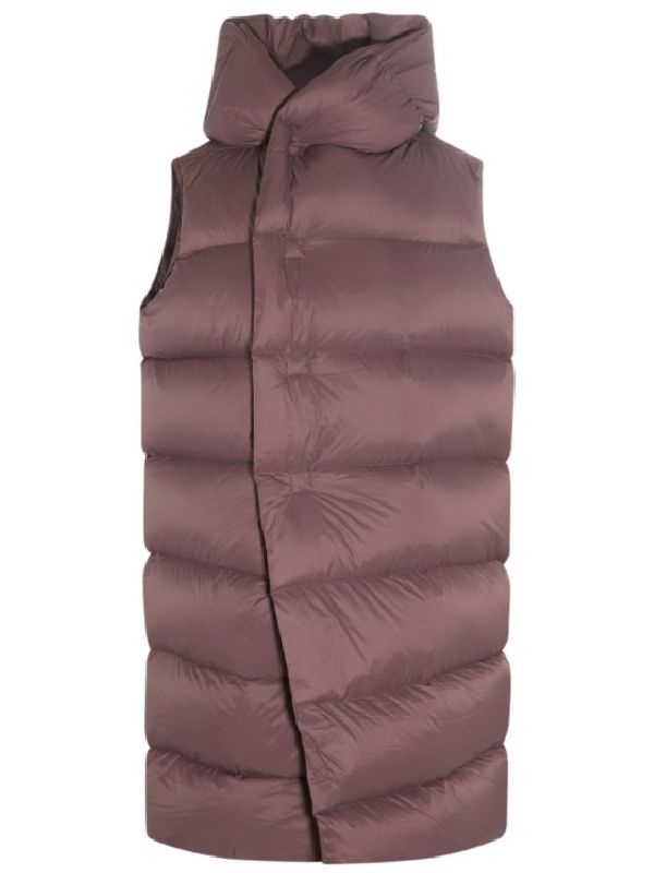 Asymmetric High Neck Padding Vest