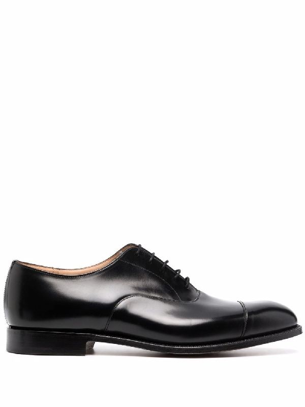 Black Leather Derby Shoes