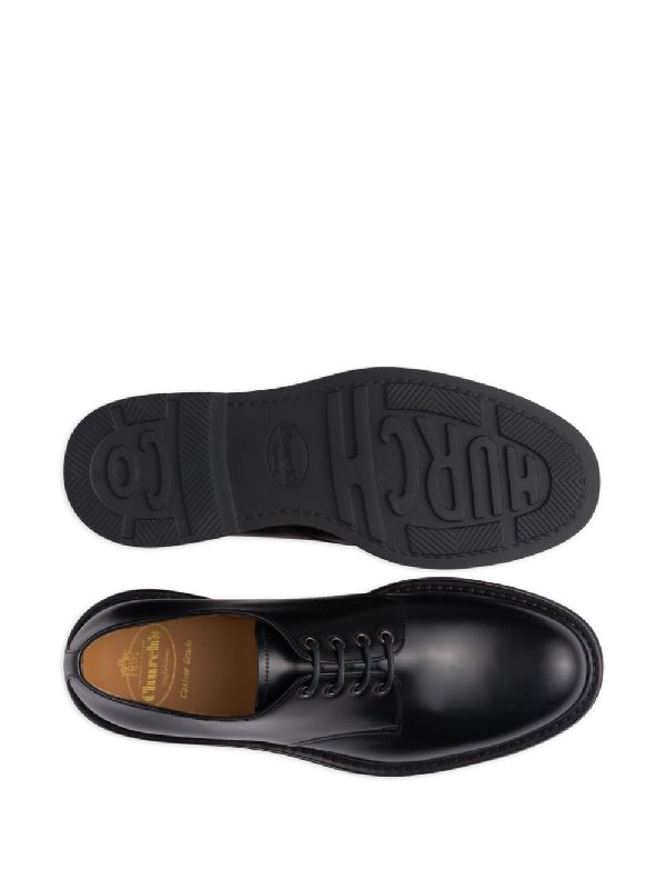 Black Leather Derby Shoes