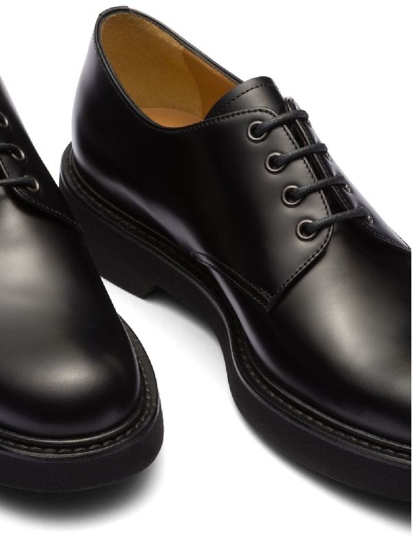 Black Leather Derby Shoes