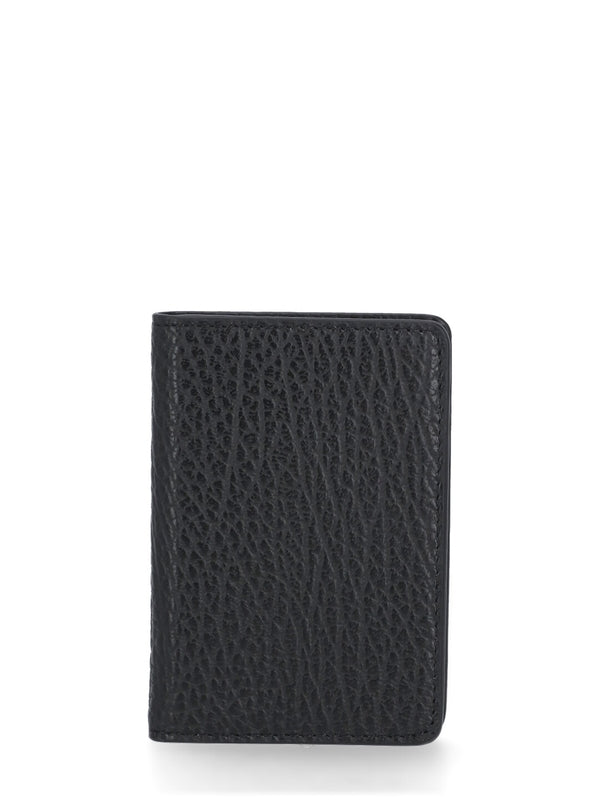 Stitch Leather Flap Card Wallet