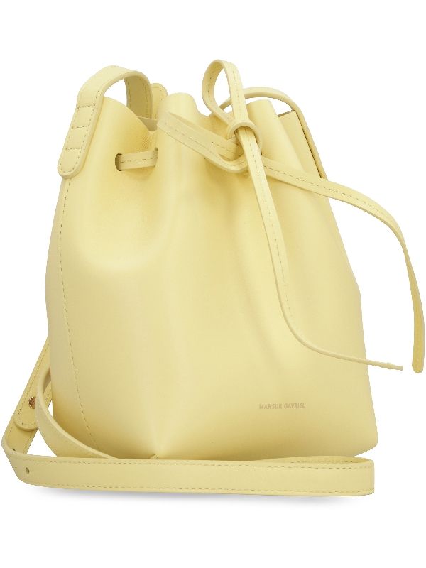 Drawstring Leather Bucket Bag