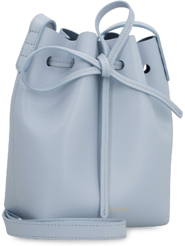 Drawstring Leather Bucket Bag