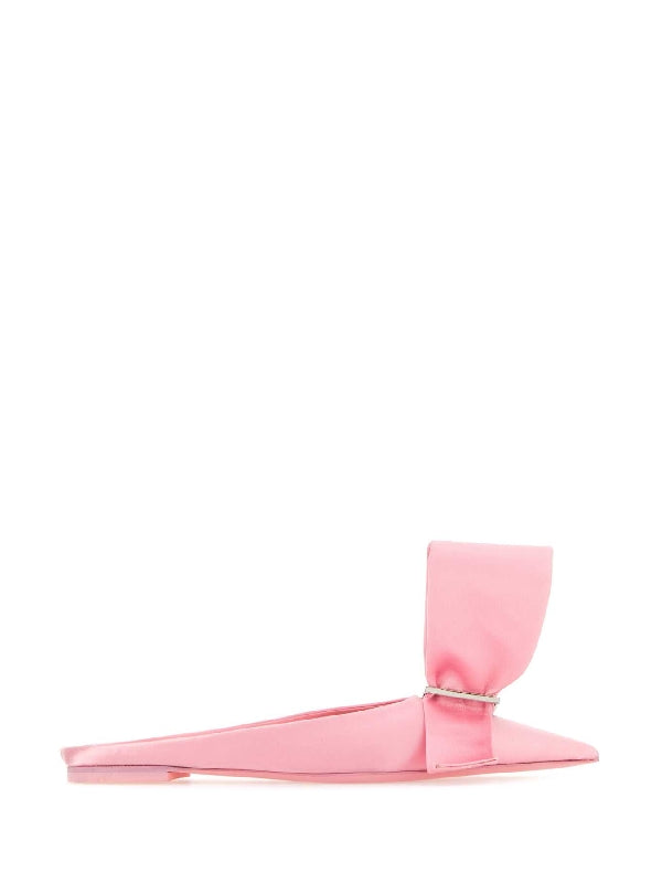 Metal Logo Bow Accent Mules Sandals