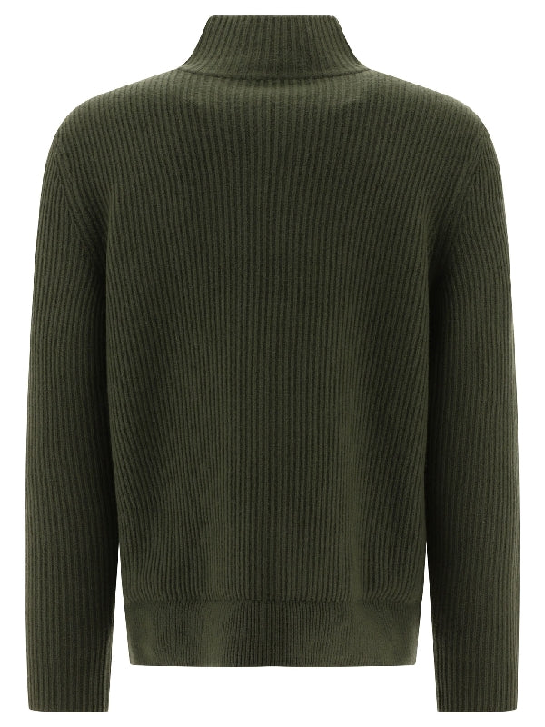 Alex Half Zip Wool Rib Knit