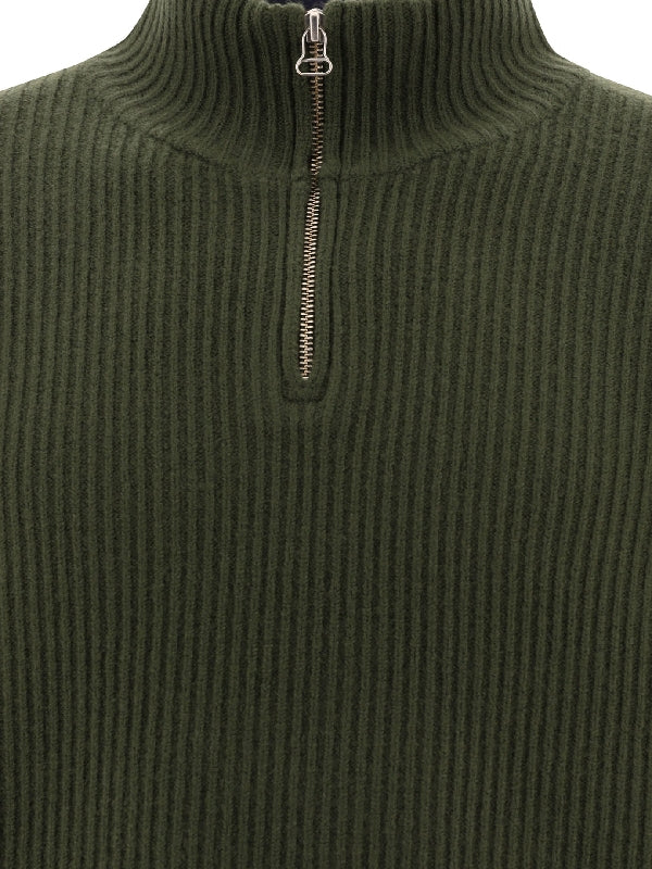 Alex Half Zip Wool Rib Knit