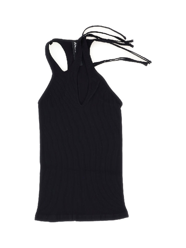 Black Cutout Detail Tank Top