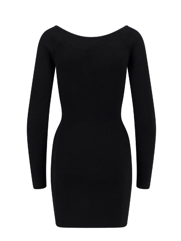 Vera Cutout Logo Ribbed Dress