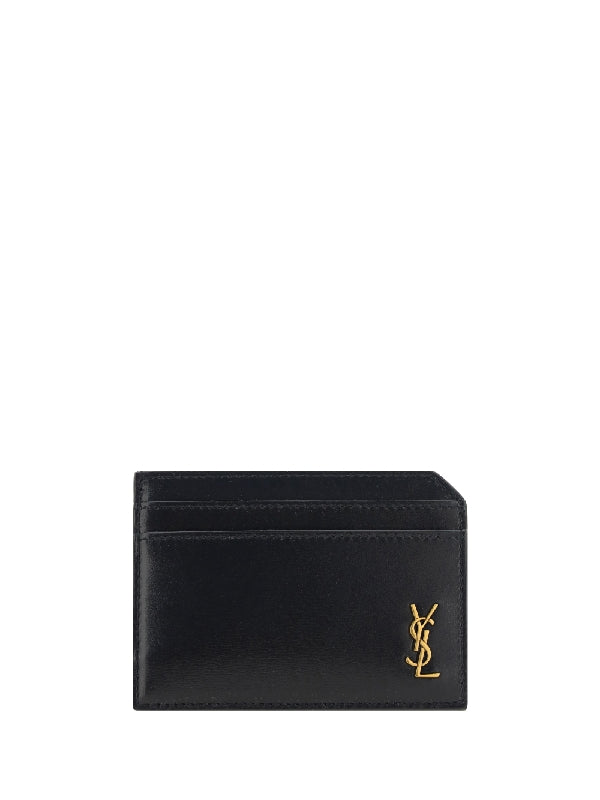 Cassandra Monogram Leather Card Wallet