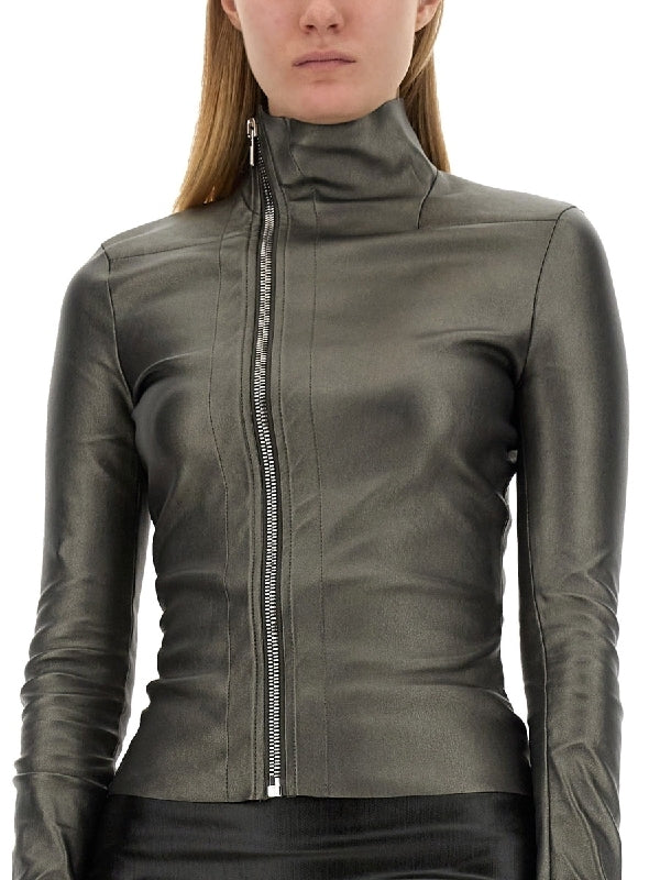 Gary Metallic Leather Biker Jacket