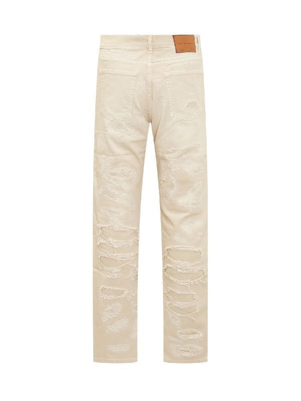 Distressed Straight Denim Pants