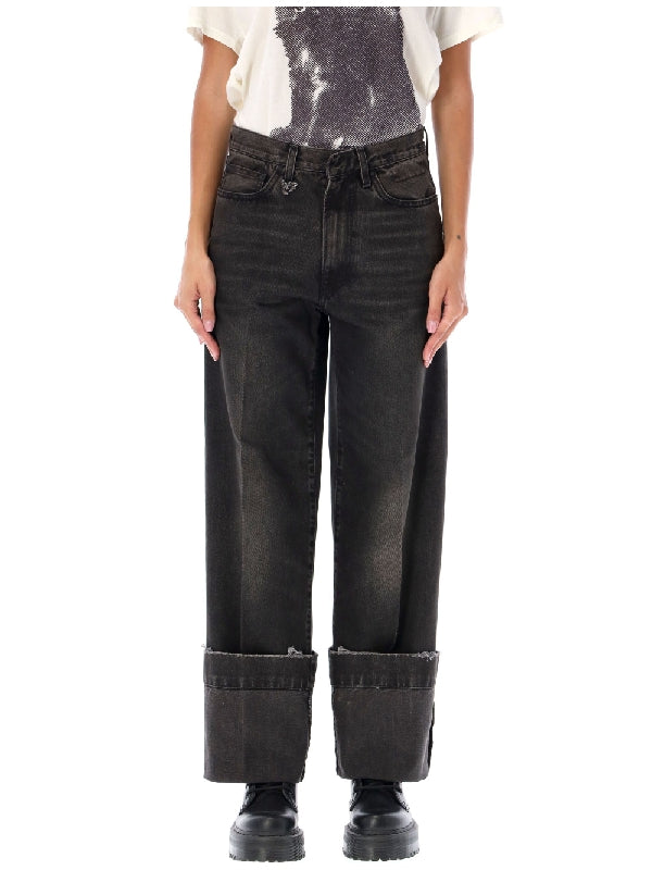 Nina Distressed Turn Up Denim Pants