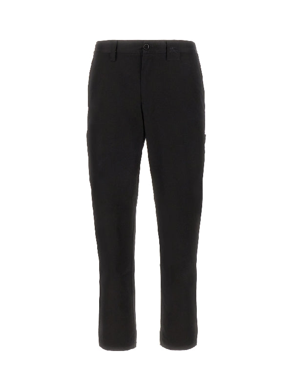 Black Cotton Straight Pants