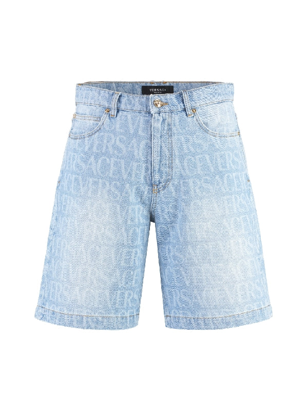 Allover Logo Denim Bermuda