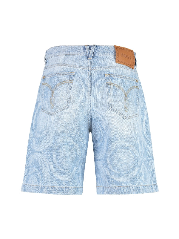 Allover Logo Denim Bermuda