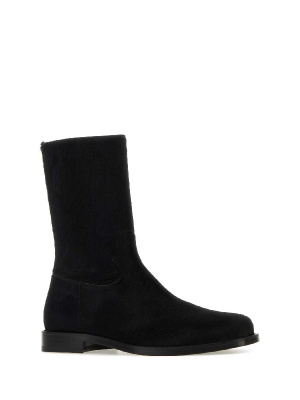 Black Calf Hair Ankle Boots