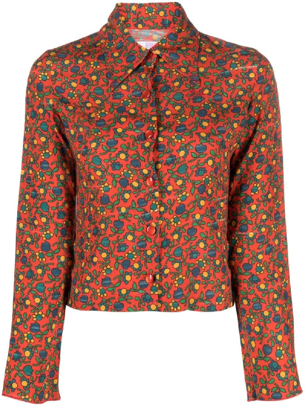 Folksy Floral Print Shirt