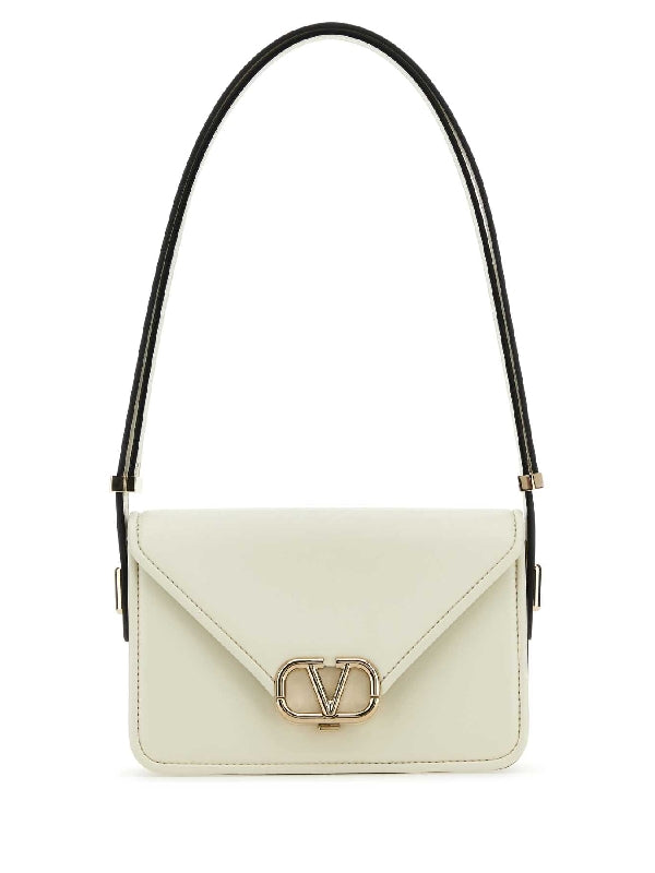 V Logo Leather Small Letter Shoulder Bag