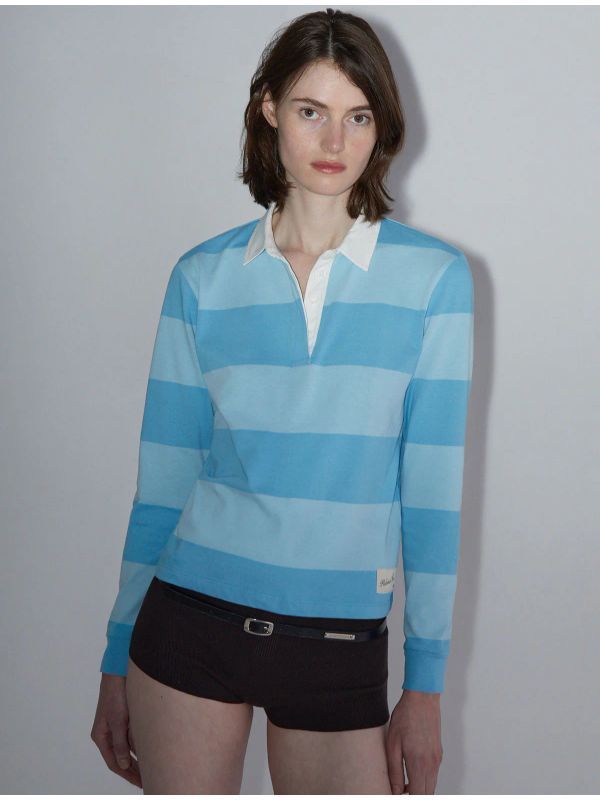 Susu Stripe Cotton Polo Shirt