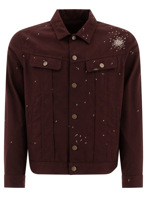 Embroidered Detail Cotton Blend Jacket