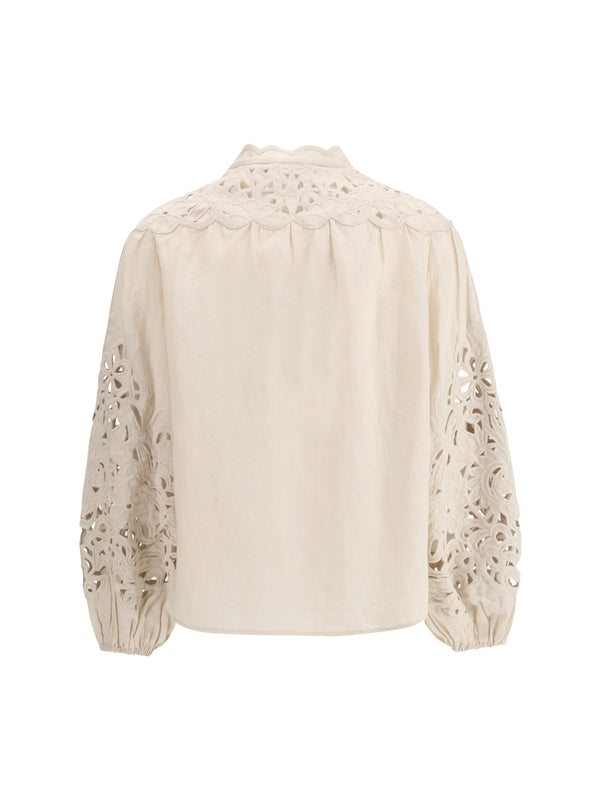 Wylie Embroidered Linen
  Blouse