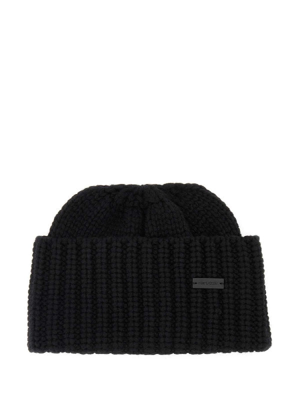 Logo Patch Cashmere Beanie