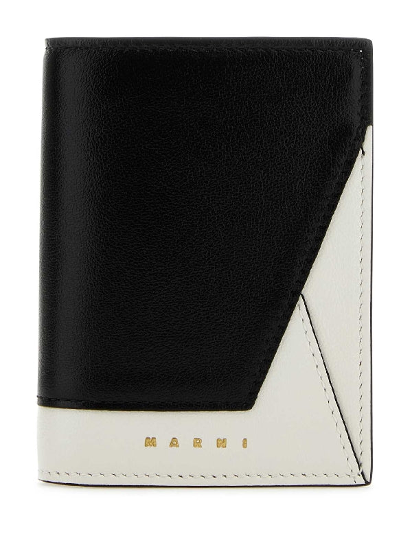 Bicolor Leather Bifold Wallet