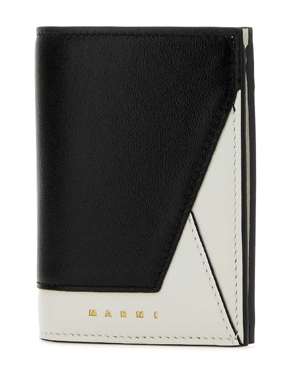 Bicolor Leather Bifold Wallet