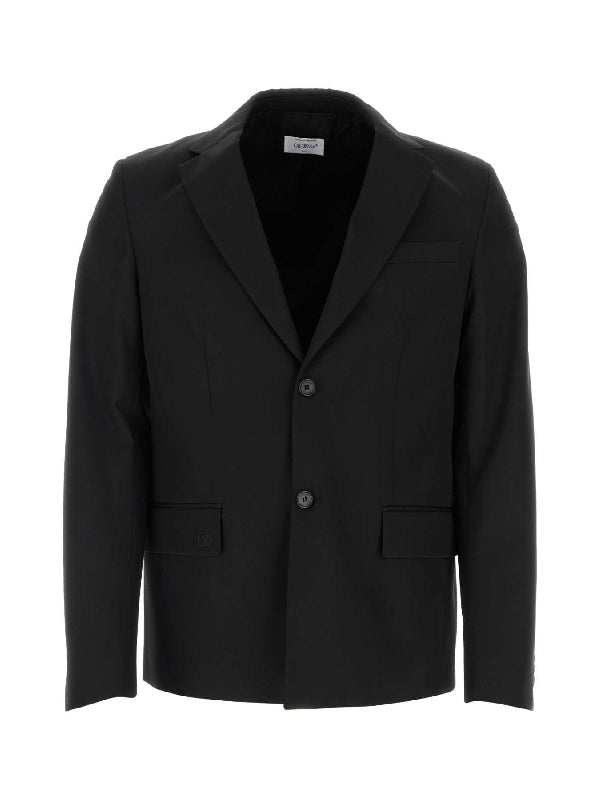 Black Wool Single Jacket