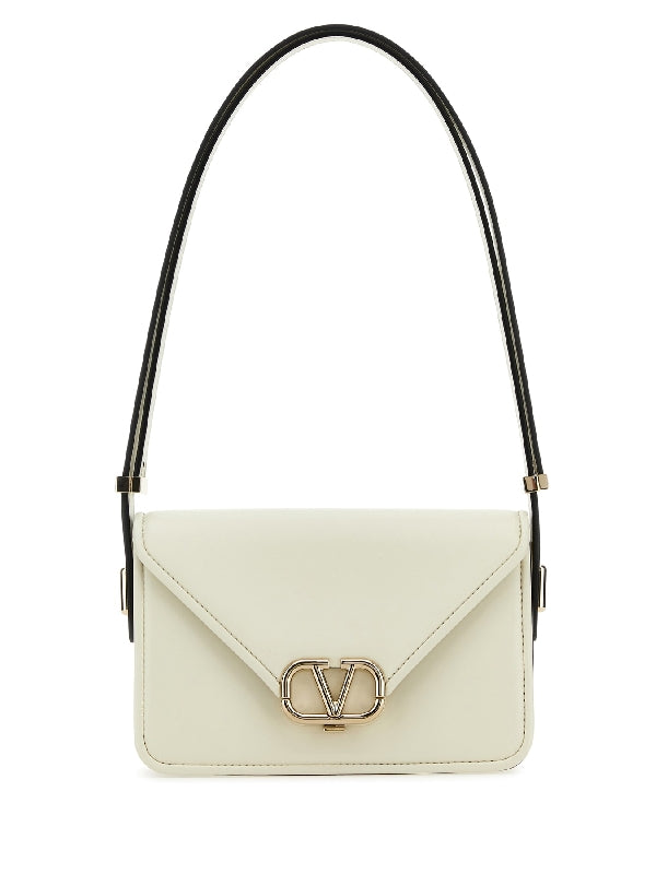 V Logo Leather Small Letter Shoulder Bag