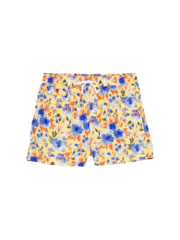 Drawstring Allover Printing Swim Shorts