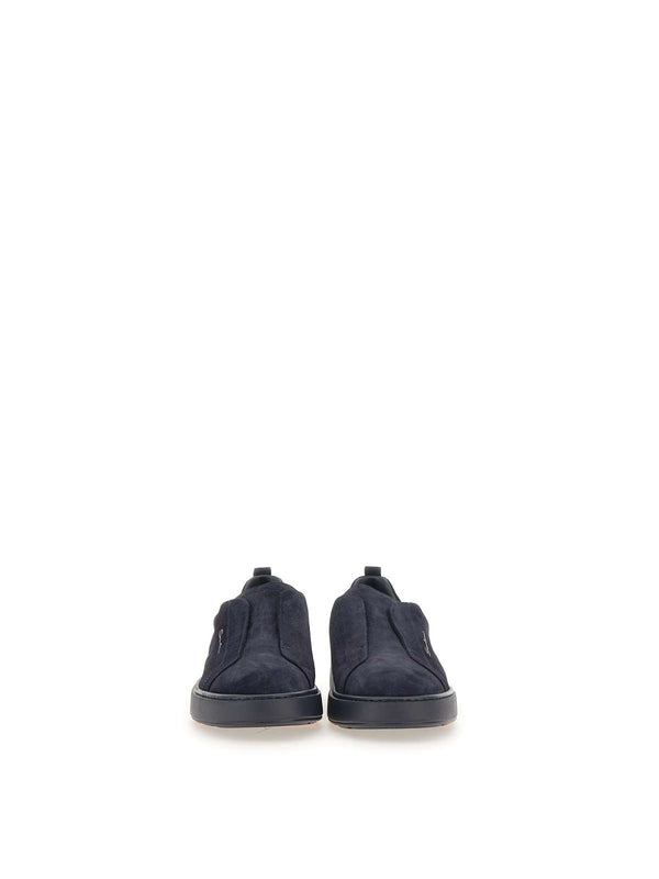 Santoni Navy Low Top Sneakers