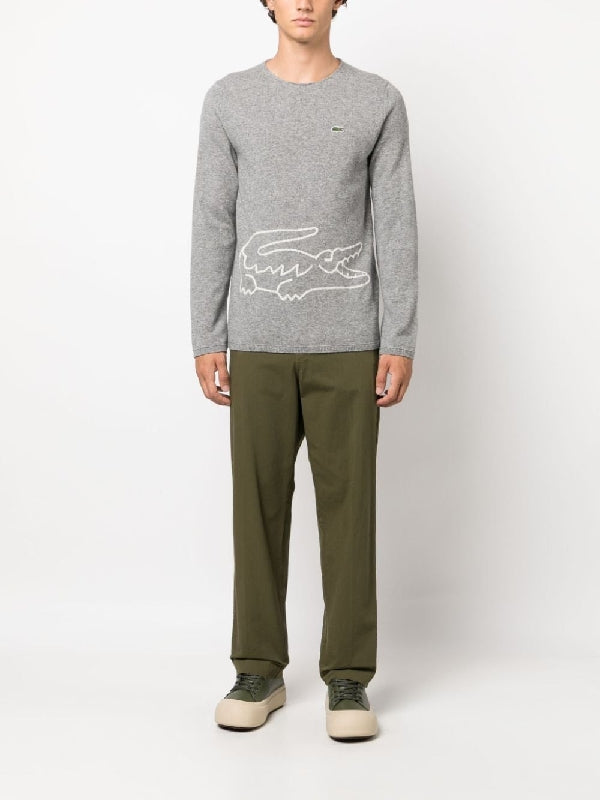 Lacoste Crocodile Patch Wool Knit