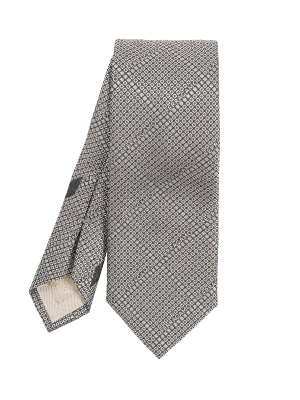 All-Over Gancini Logo Silk Tie