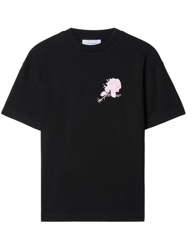 Rose Arrow Print Cotton Short Sleeve T-Shirt