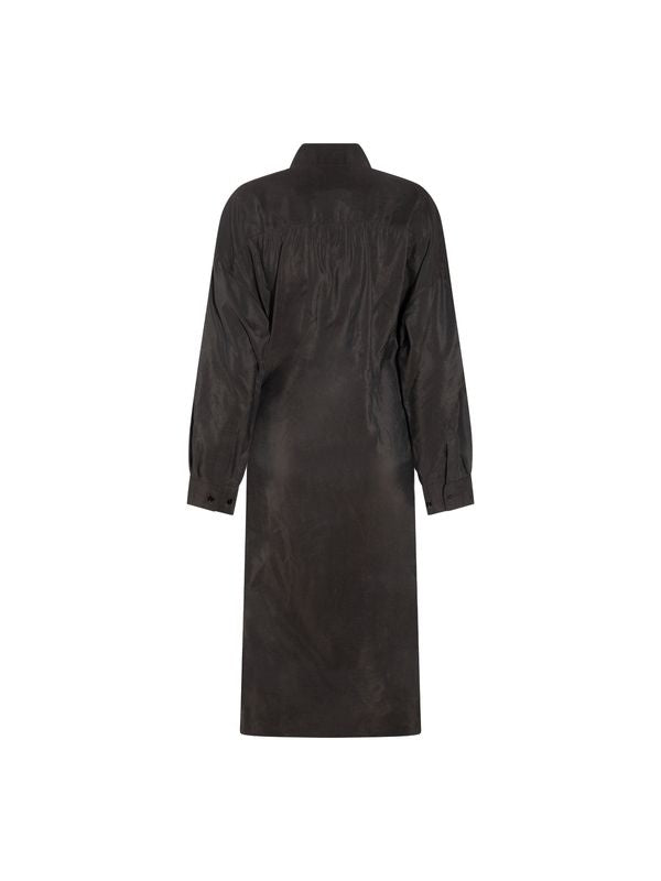 Brown Silk Blend Long Dress