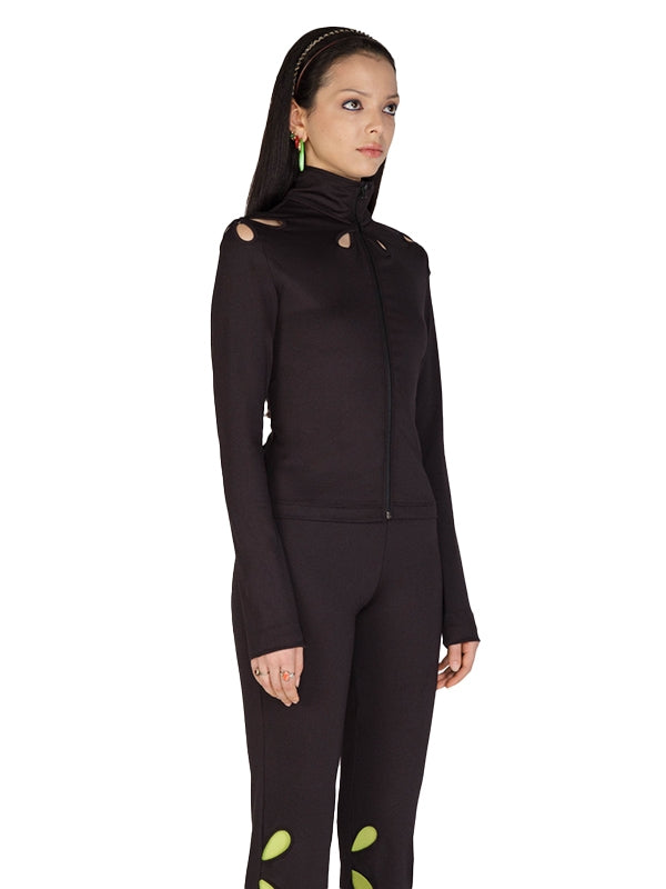 DROPLET Petal Cut-Out Zip-Up Jacket