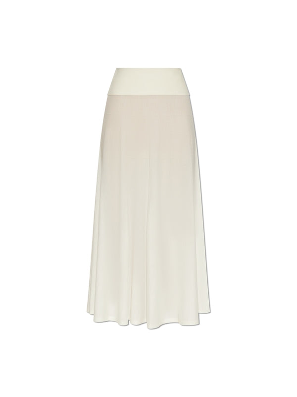 Semi Sheer Knit Wool Skirt