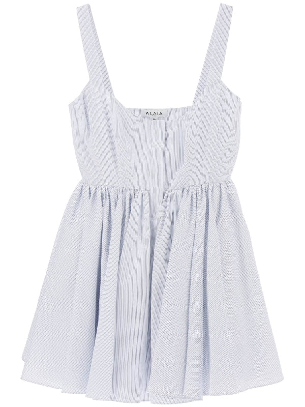 Stripe Cotton Flare Dress - Jente