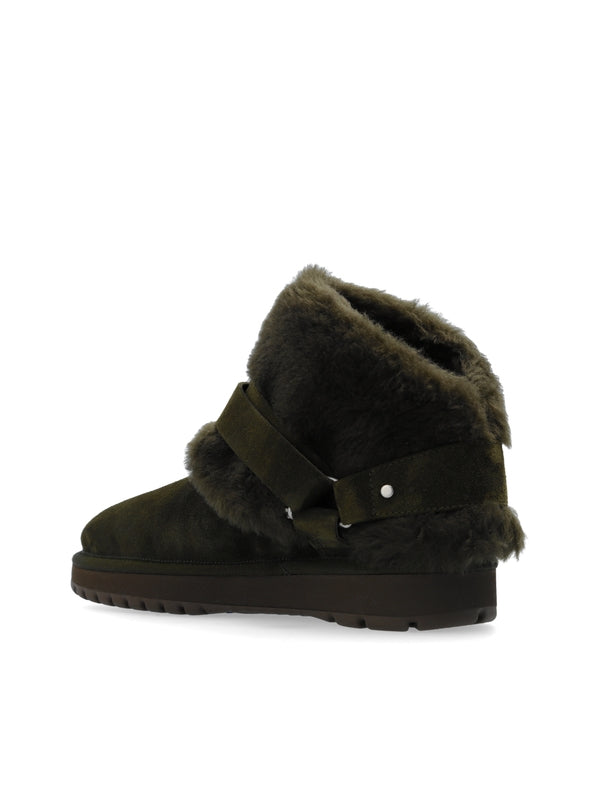 Chubby Suede Shearling Ankle Boots