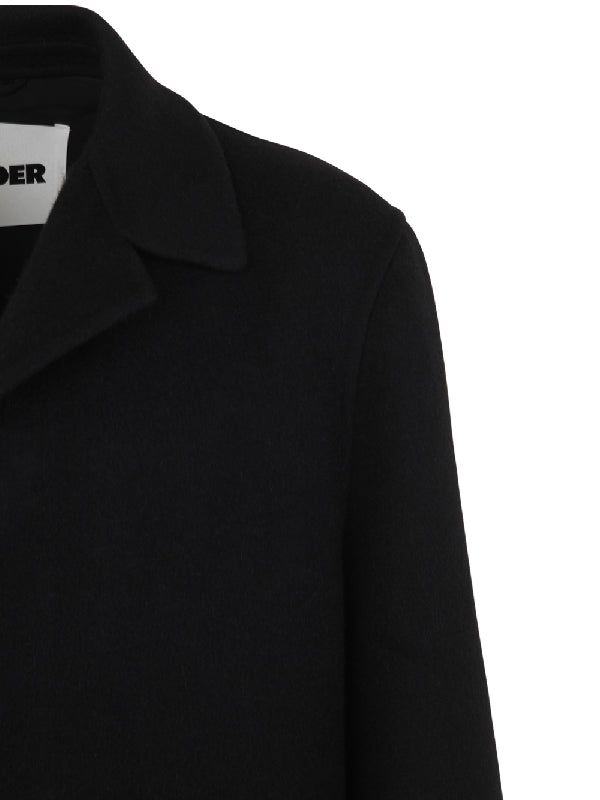 Black Wool Blend Double Coat