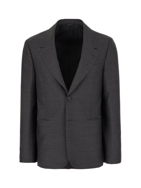 Back Slit Single Breasted Wool
  Jacket