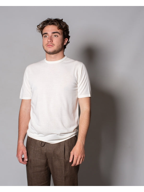 John Smedley White Knitted