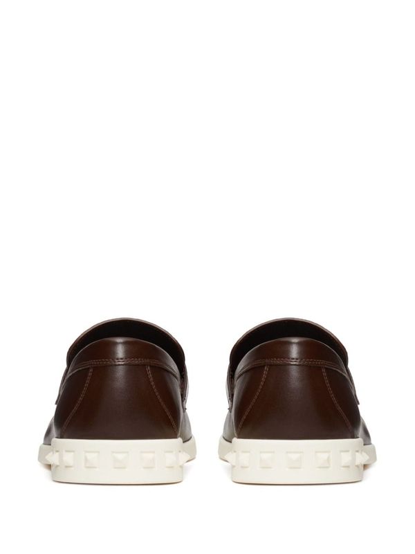 V Logo Leather Loafer