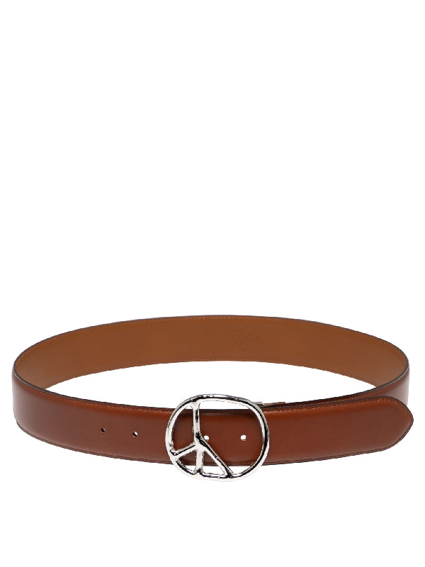 Peace Buckle Leather Belt