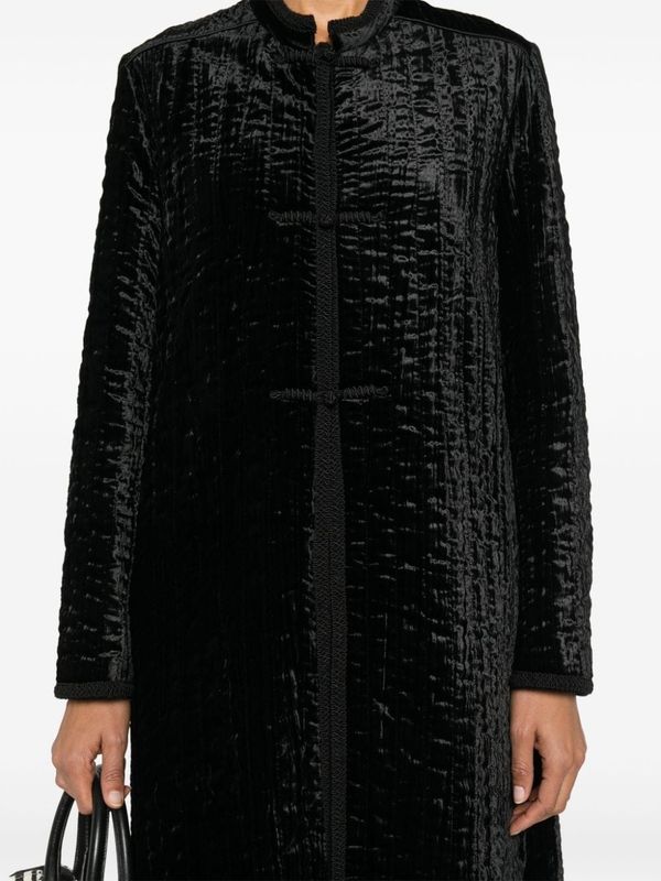 Black Quilted Long Coat