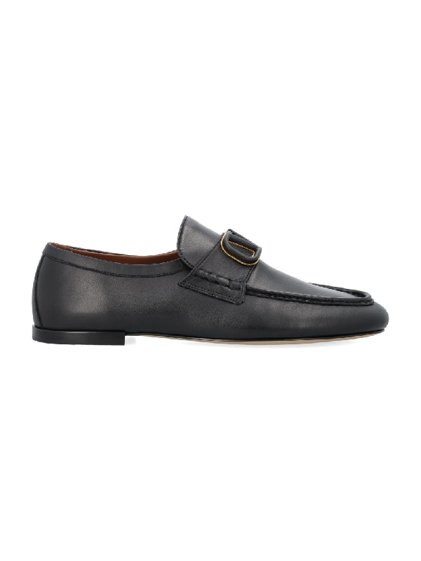 V Logo Accent Calfskin Loafers