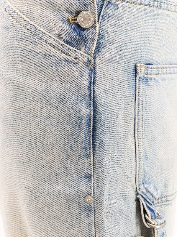 Back Pocket Logo Embroidery Denim Shorts