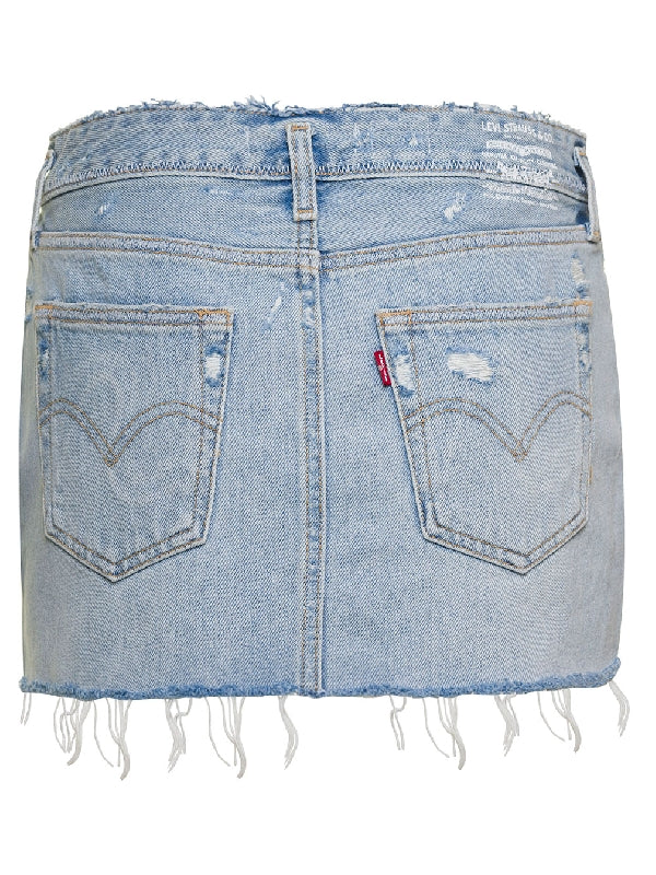 Levi's Distressed Low Edge Denim Skirt